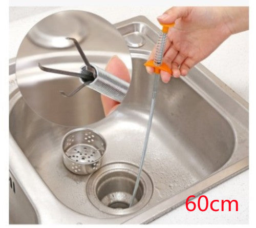Sewer Dredger Spring Pipe Dredging Tool Household Hair Cleaner Drain Clog Remover Cleaning Tools Household For Kitchen Sink Kitchen Gadgets