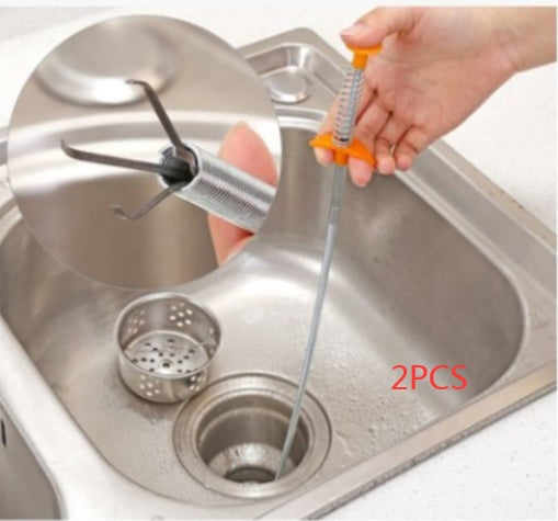 Sewer Dredger Spring Pipe Dredging Tool Household Hair Cleaner Drain Clog Remover Cleaning Tools Household For Kitchen Sink Kitchen Gadgets